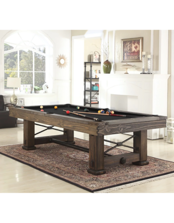 Rocky Slate Pool Table in Brown Wash | Premium Accessories Kit