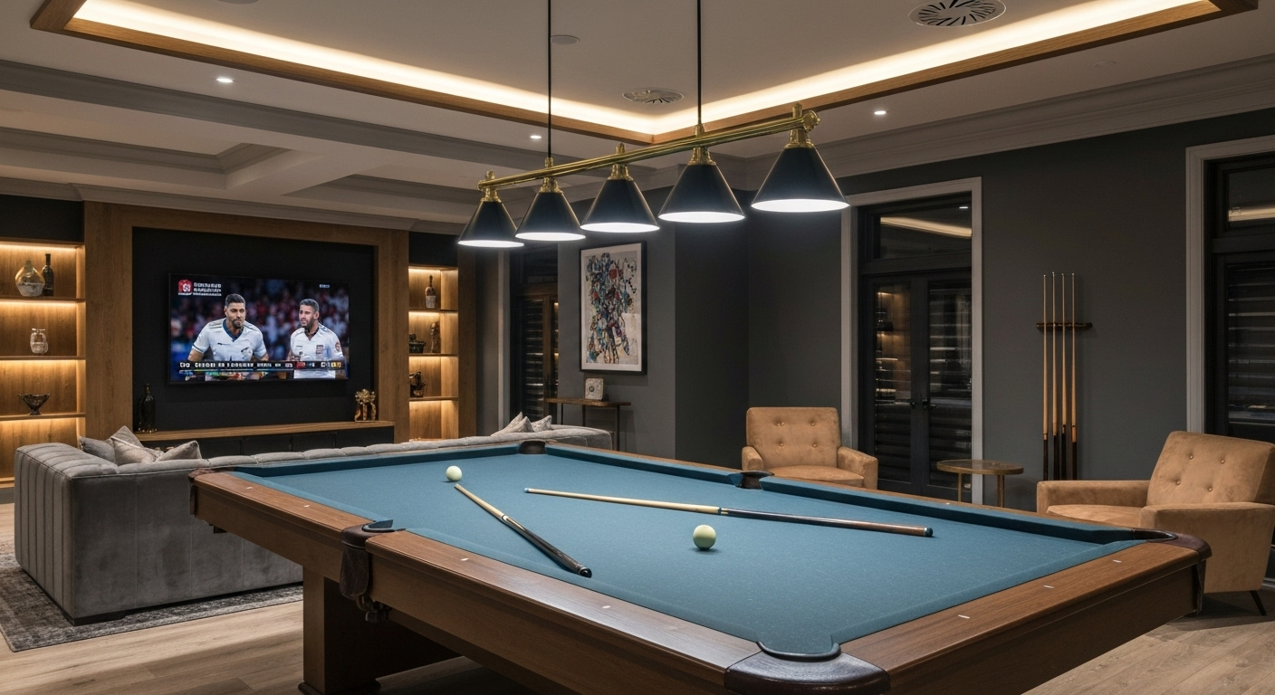 Pool table with custom lighting