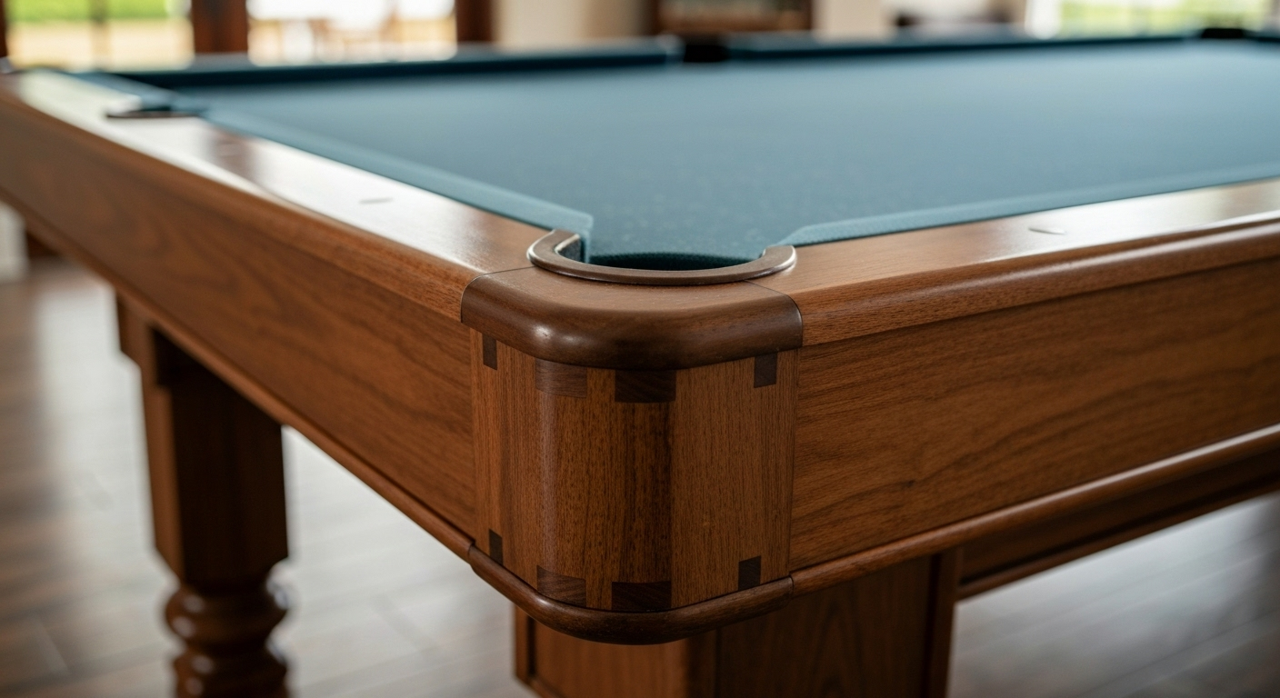 Close-up of premium pool table