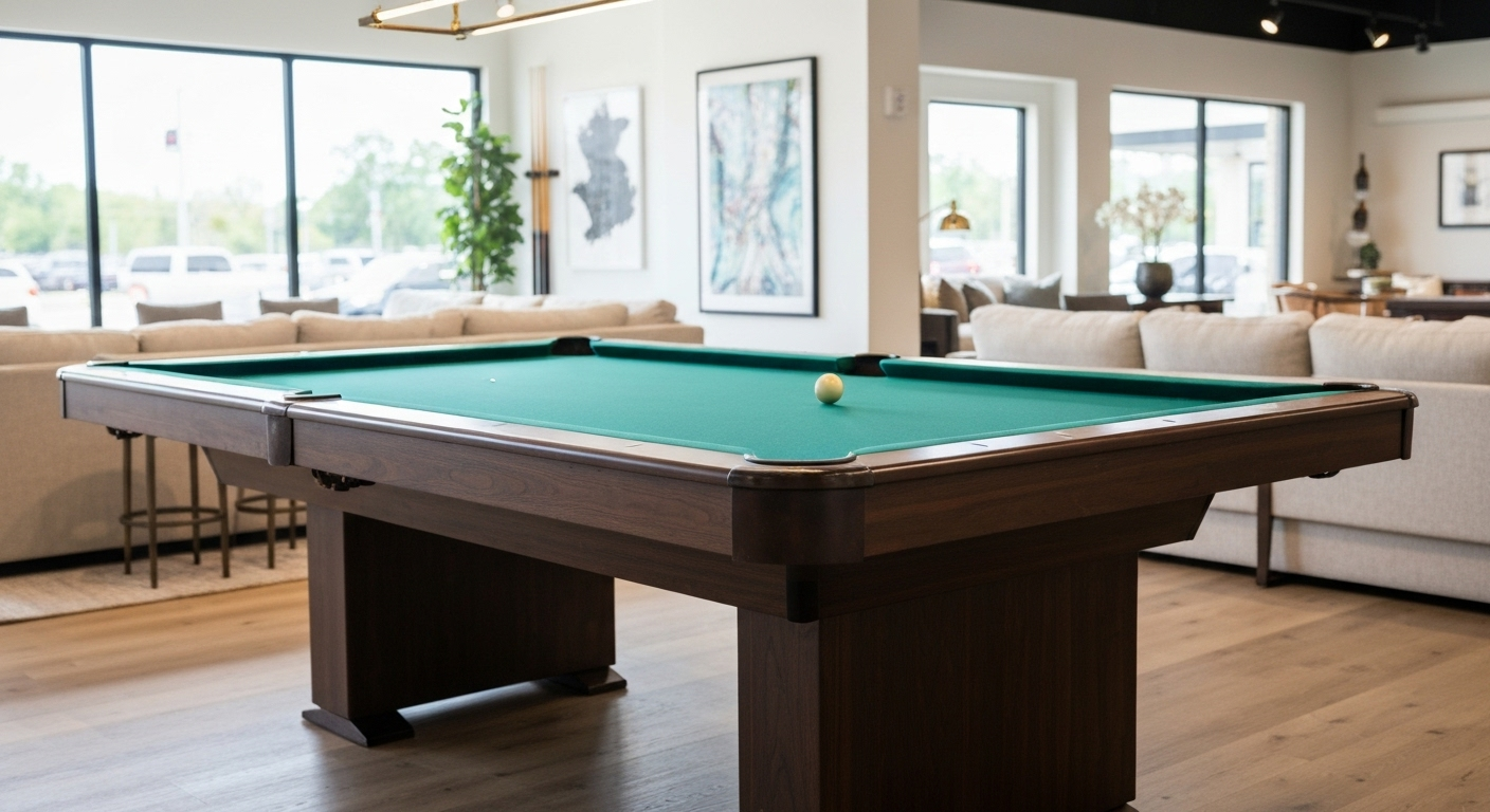 pool table in Charleston showroom