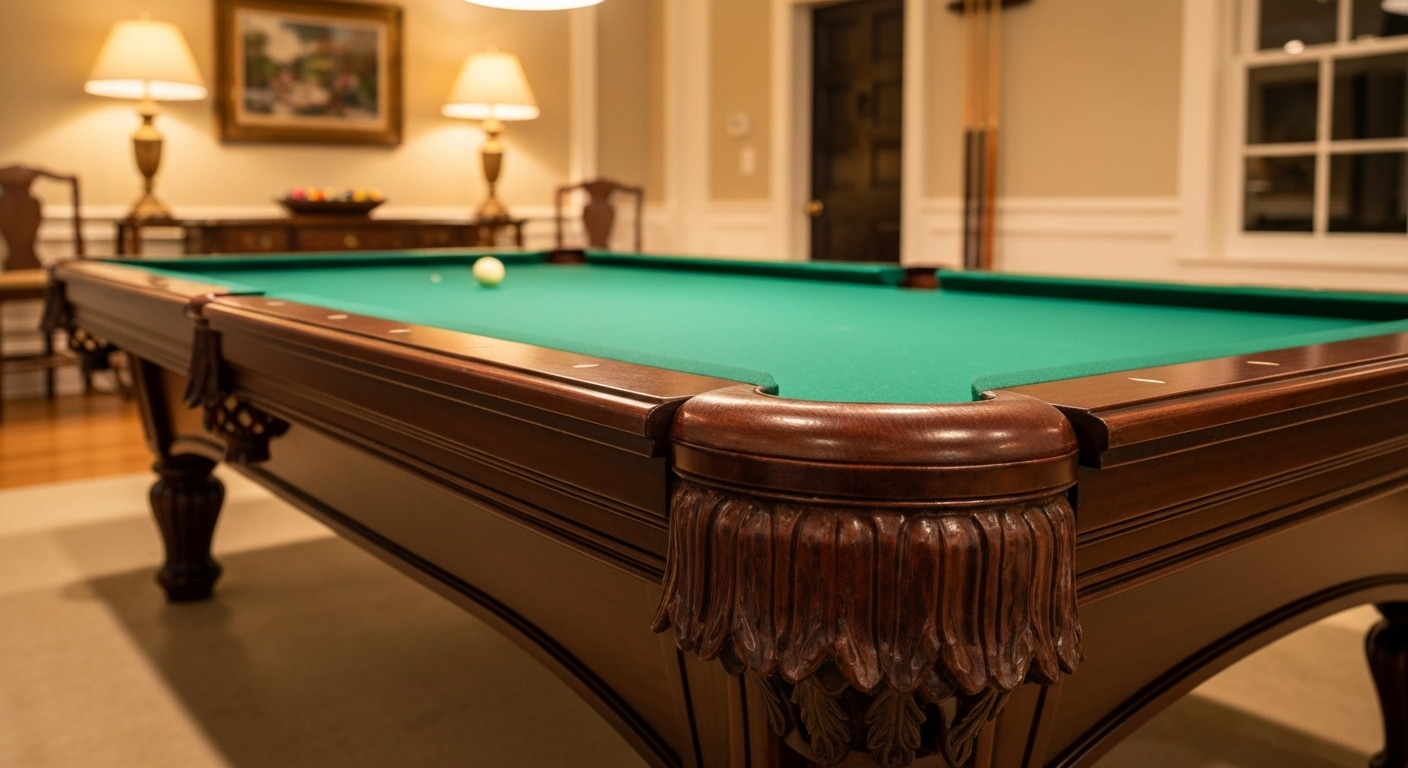 premium pool table in elegant home
