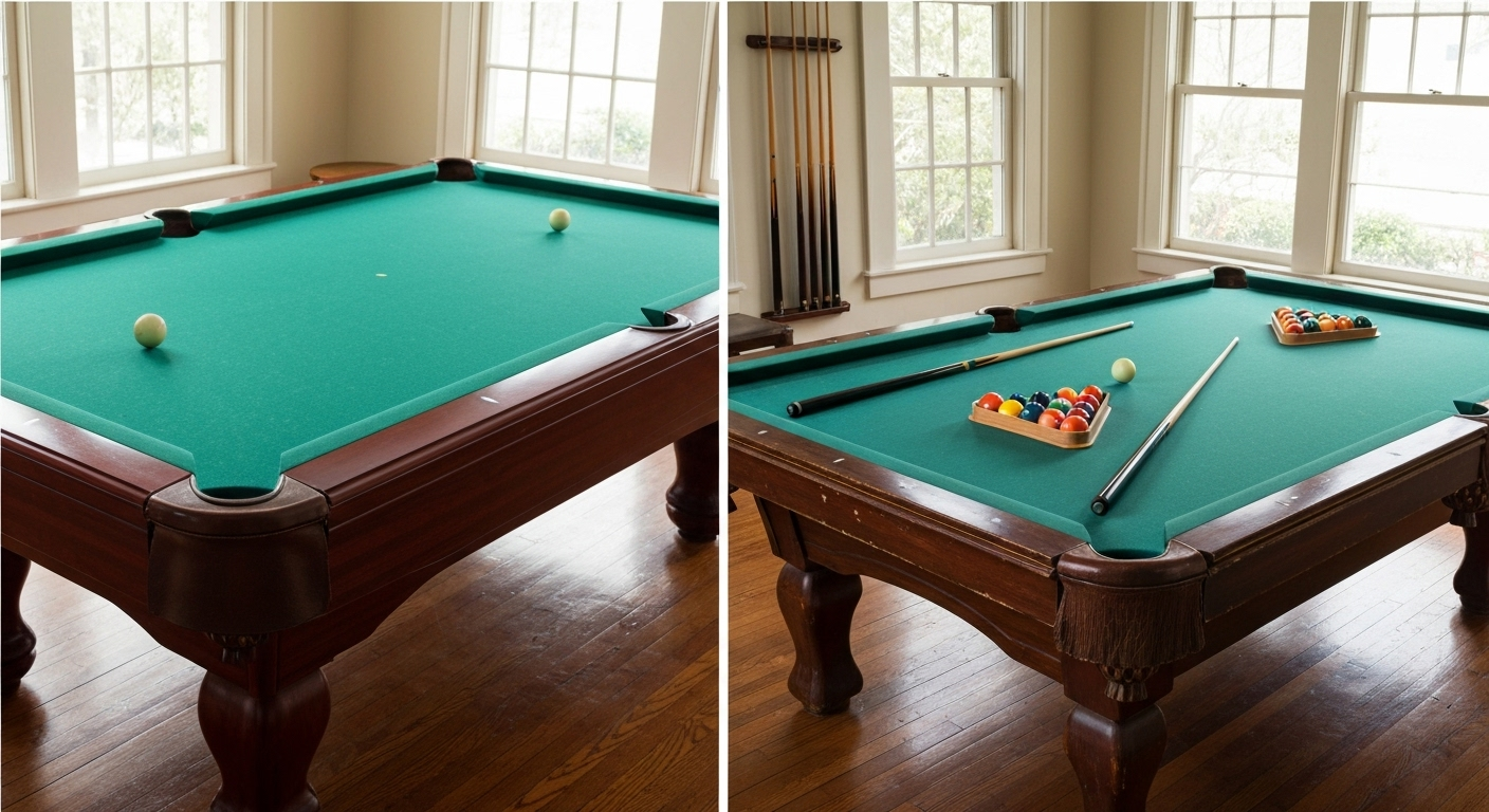 New vs used pool table comparison