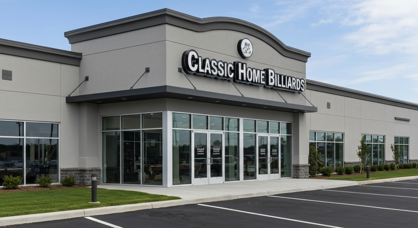 High-end billiards store exterior