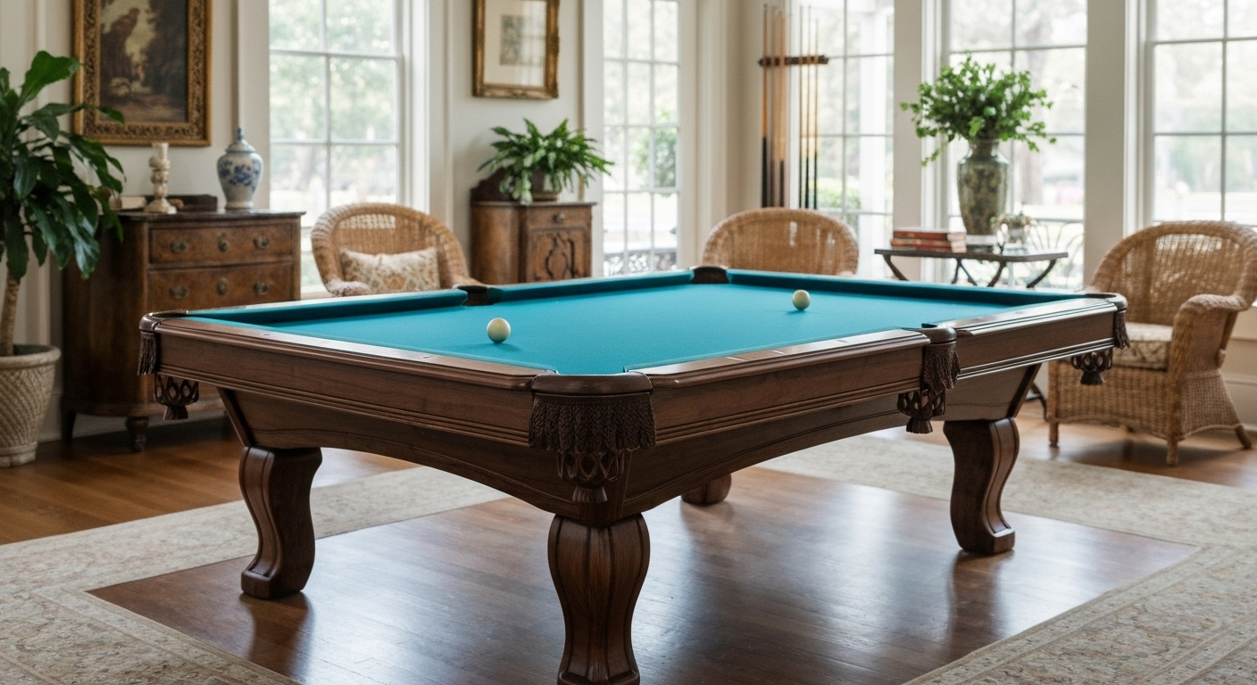 Custom pool table in elegant home