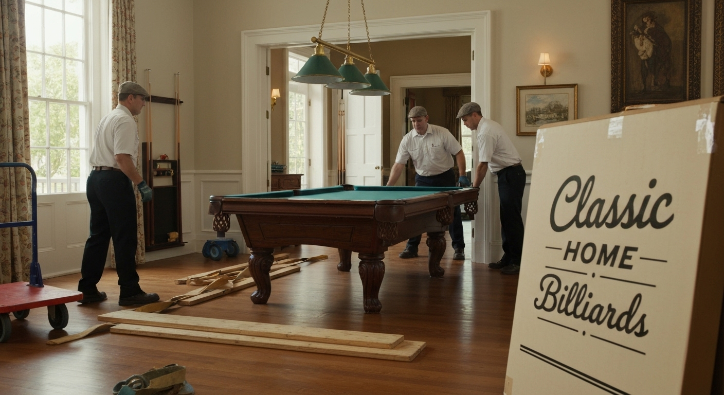 Pool table moving in Charleston home