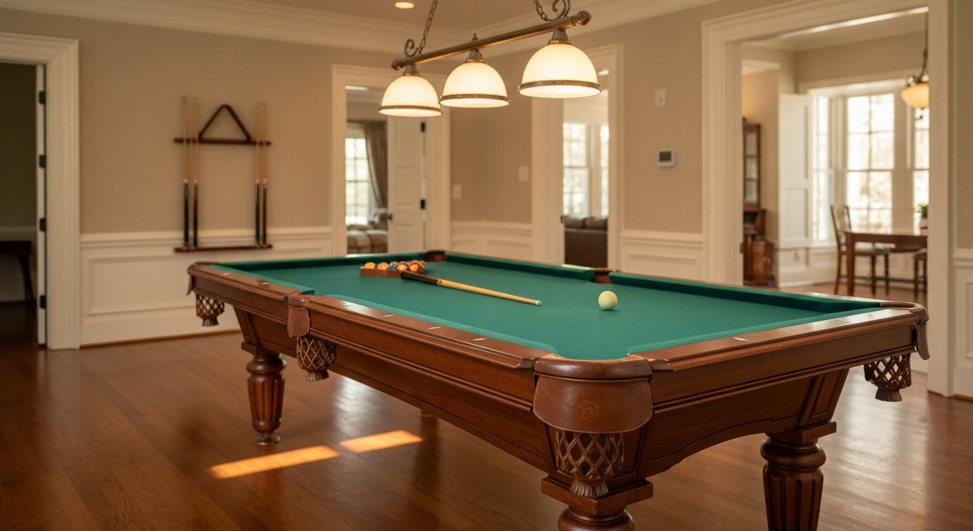 Luxury pool table in Charleston home