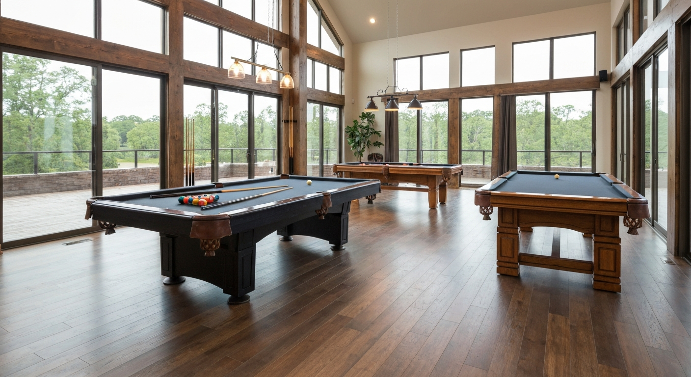 Different types of pool tables at home