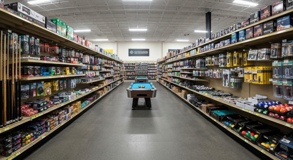 Affordable pool table accessories display