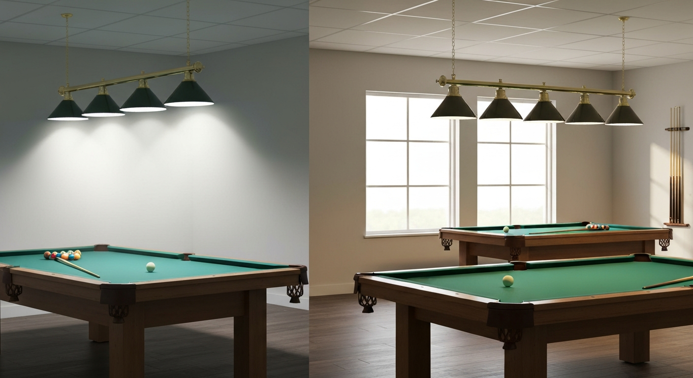 LED vs traditional billiards lighting