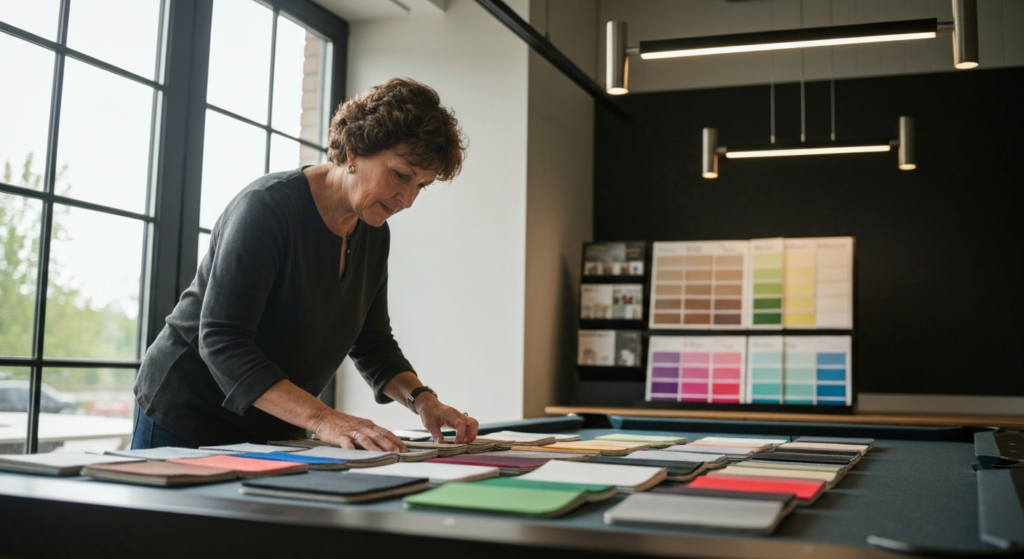 Comparing pool table cloth samples