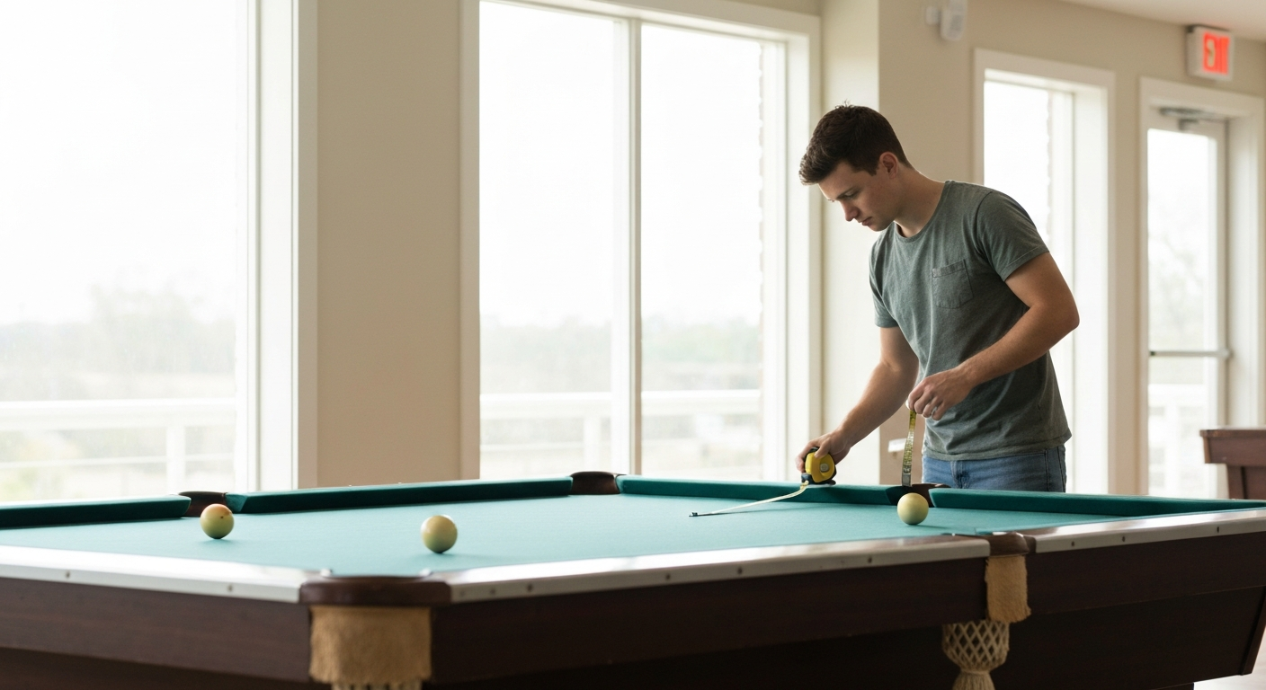 Measuring room space for pool table