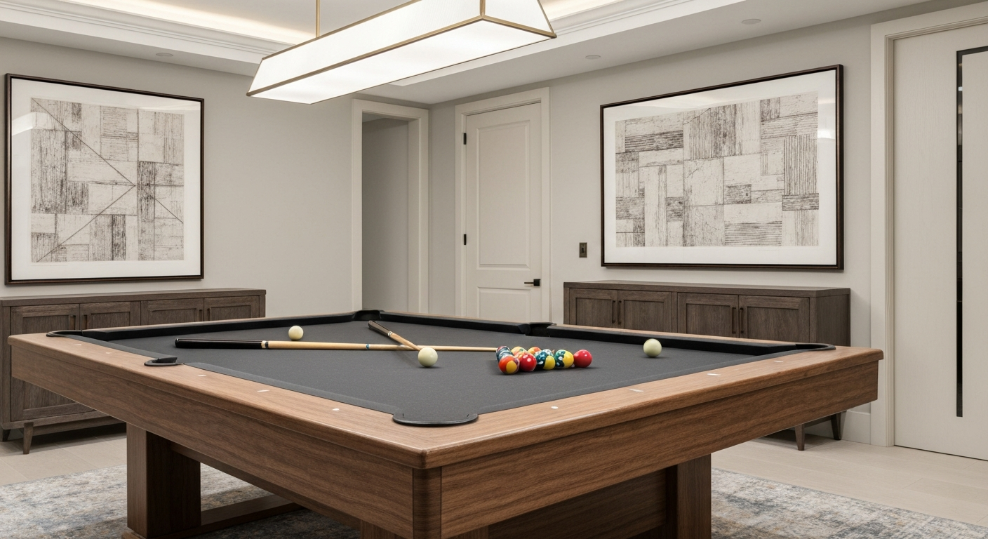 luxury custom pool table in modern room