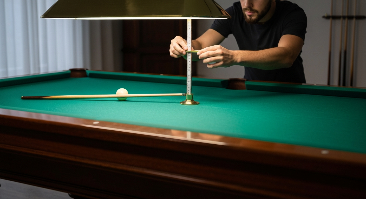 Measuring pool table light height