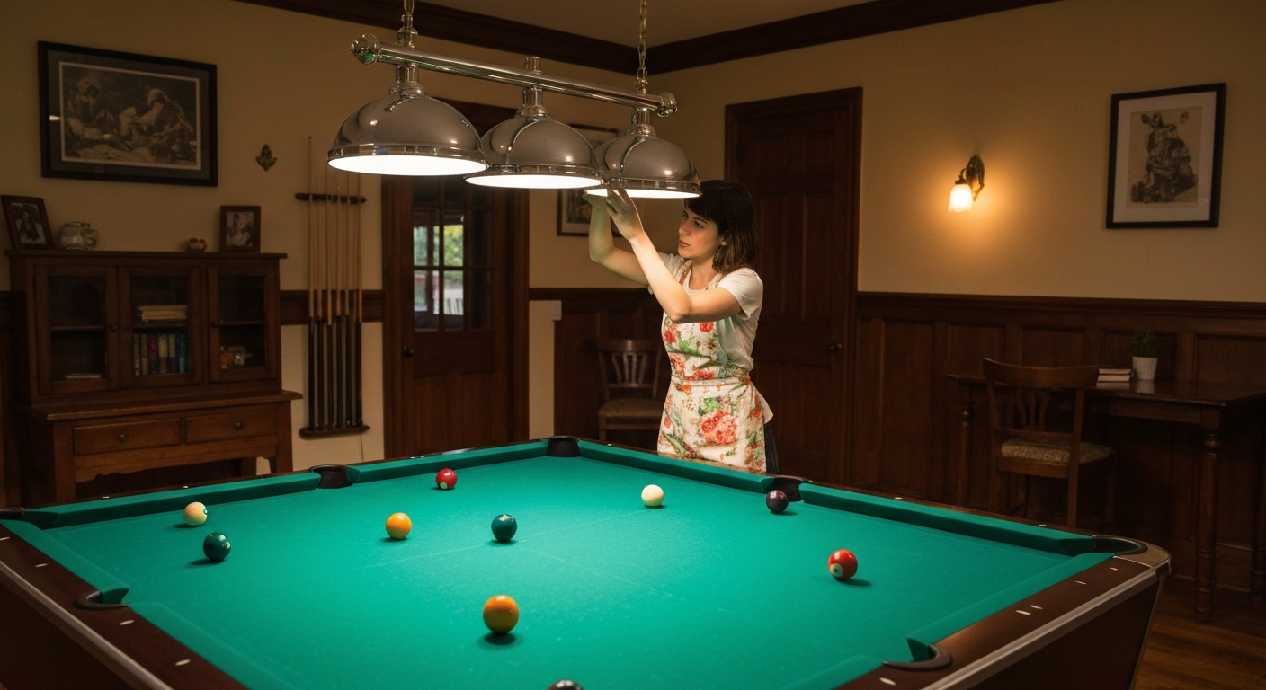 Arranging pool table lights in game room