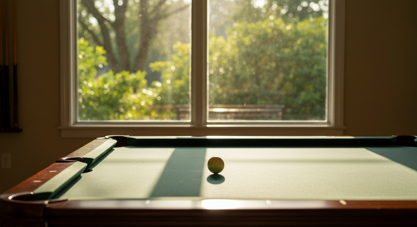 Pool table in Charlotte home sunlight