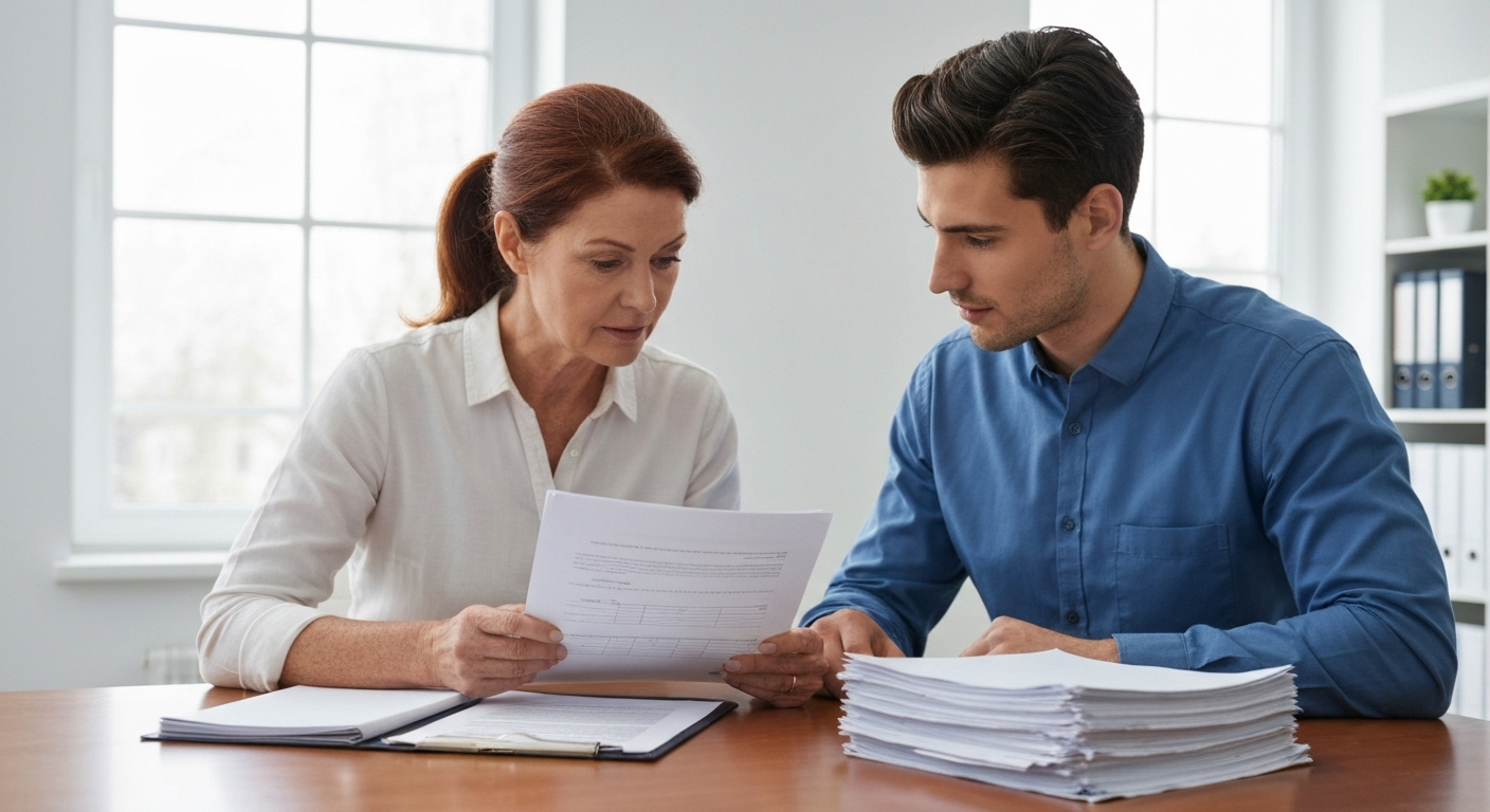 Customer reviewing moving checklist