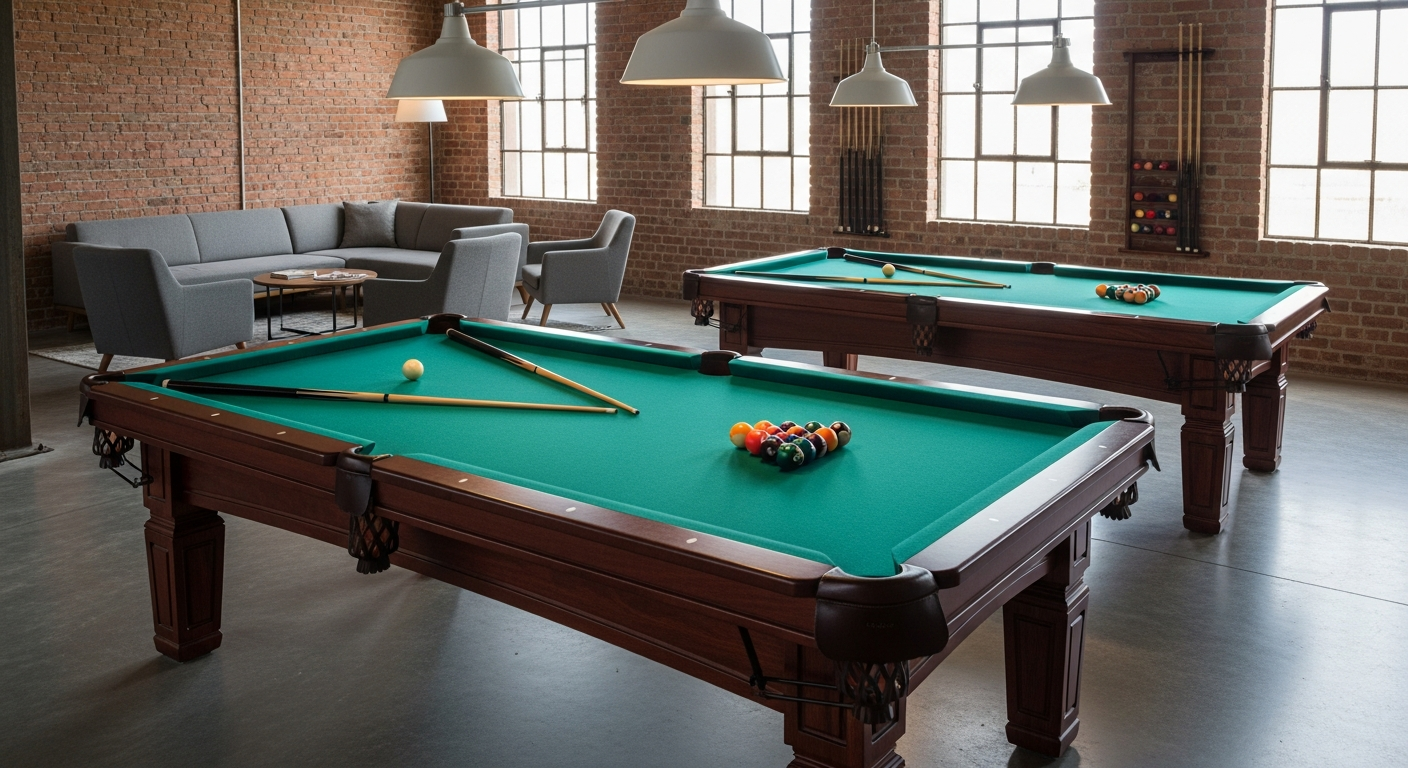 Diamond and Brunswick tables side by side