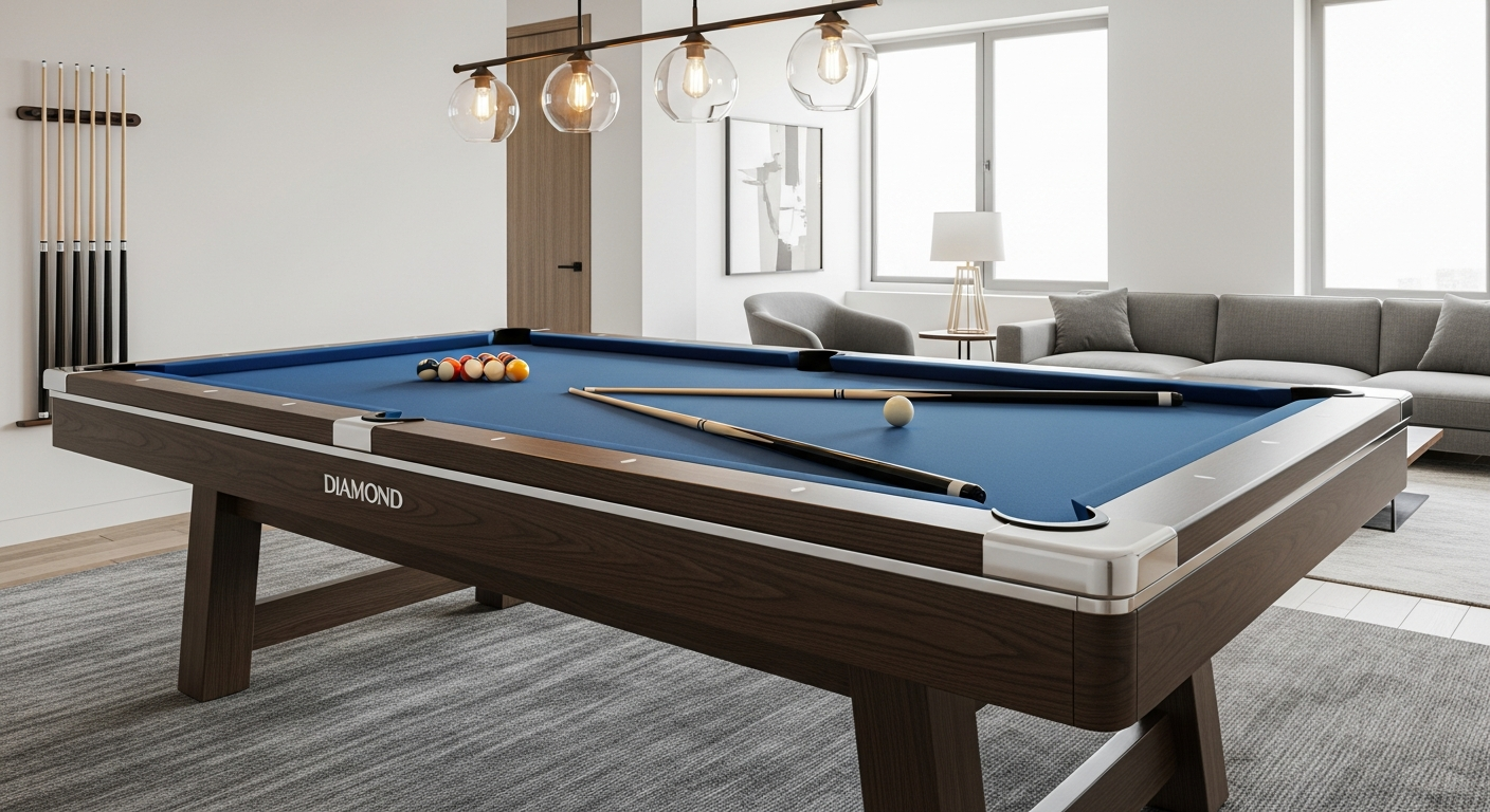 Diamond pool table in game room